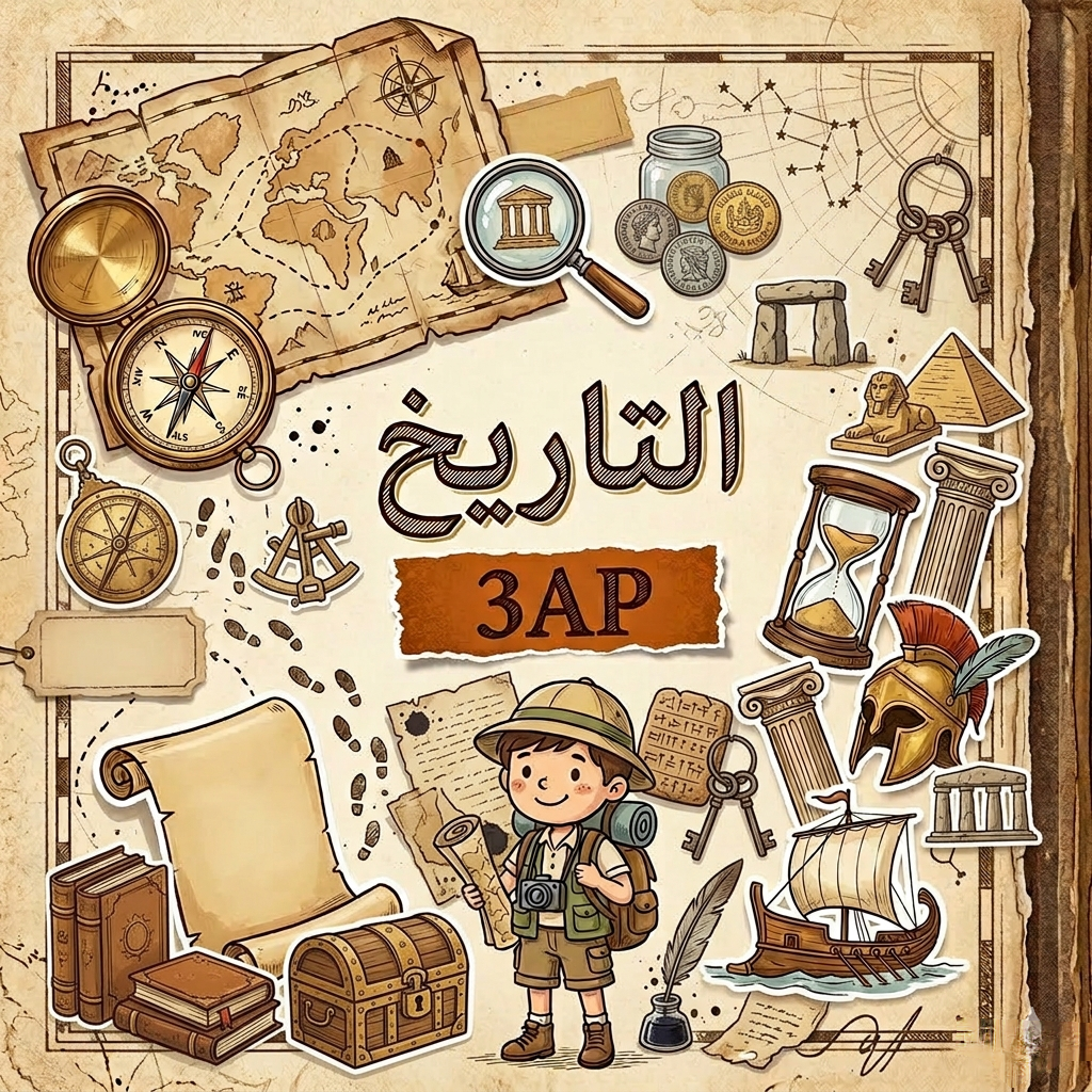 تقويمات واختبارات التاريخ الثالثة ابتدائي الفصل الثاني