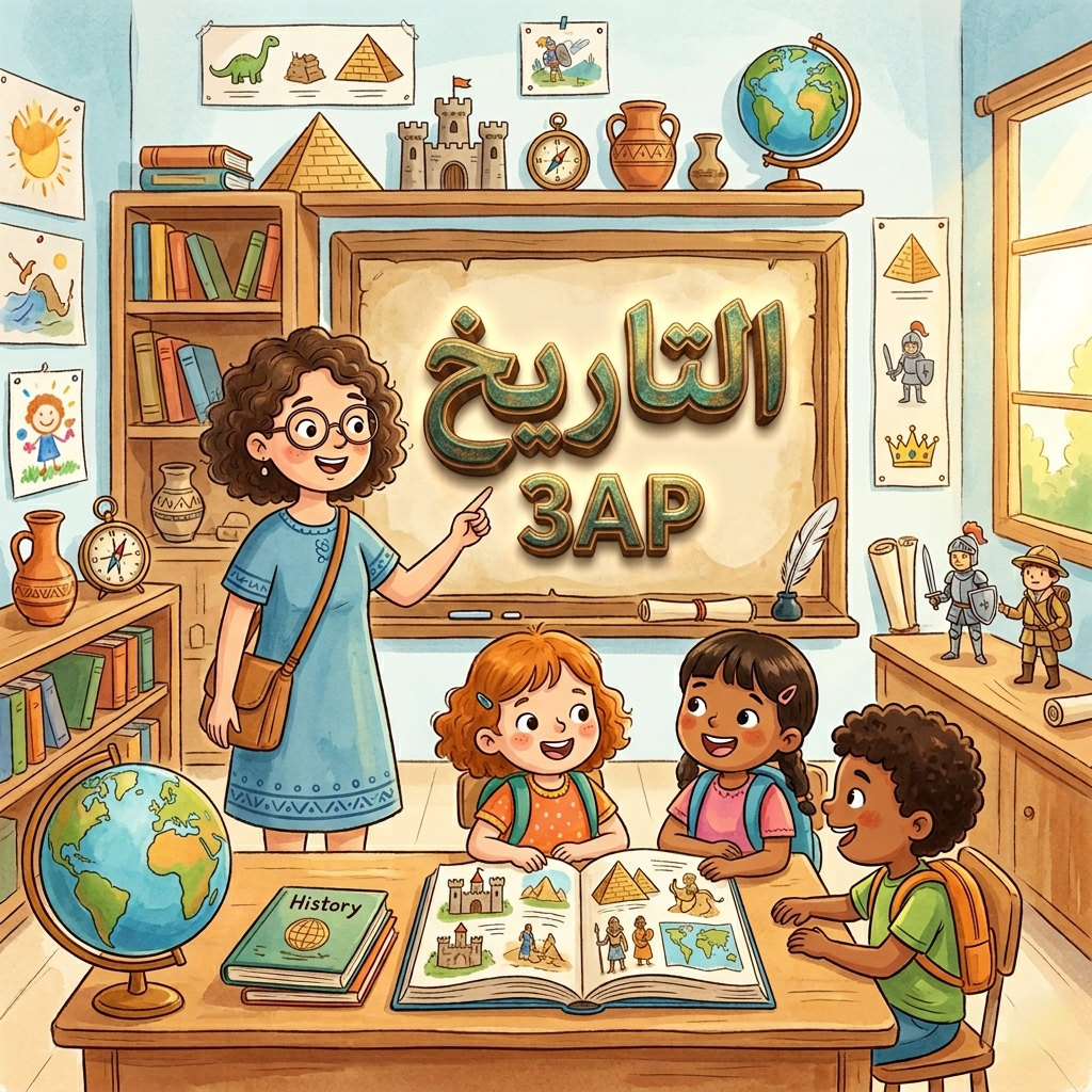 اختبارات التاريخ الثالثة ابتدائي الفصل الثالث